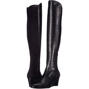 Stuart Weitzman Leather Knee-High Wedge Boots - New